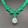 120ctw Multi-Cut Emerald and White Sapphire Statement Necklace