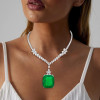 20ct Cushion Cut Emerald Statement Necklace