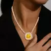 15ct Cushion Cut Yellow Sapphire Statement Necklace
