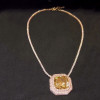 15ct Cushion Cut Yellow Sapphire Statement Necklace