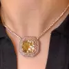 15ct Cushion Cut Yellow Sapphire Statement Necklace