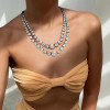120ctw Victorian Style Round Cut Two Row Riviere Necklace