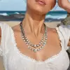 120ctw Victorian Style Round Cut Two Row Riviere Necklace