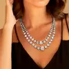 120ctw Victorian Style Round Cut Two Row Riviere Necklace