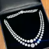 120ctw Victorian Style Round Cut Two Row Riviere Necklace