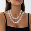 58ctw White Sapphire Infinity Statement Necklace