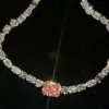 6ct Radiant Cut Padparadscha Sapphire Statement Necklace
