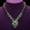 110ctw Green Tourmaline and Peridot Statement Necklace