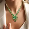 110ctw Green Tourmaline and Peridot Statement Necklace