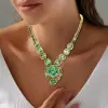 110ctw Green Tourmaline and Peridot Statement Necklace