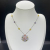 16ctw Cushion Cut Multicolor Sapphire Kaleidoscope Necklace