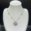 16ctw Cushion Cut Multicolor Sapphire Kaleidoscope Necklace