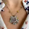 16ctw Cushion Cut Multicolor Sapphire Kaleidoscope Necklace