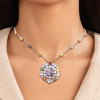 16ctw Cushion Cut Multicolor Sapphire Kaleidoscope Necklace