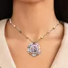 16ctw Cushion Cut Multicolor Sapphire Kaleidoscope Necklace