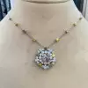 16ctw Cushion Cut Multicolor Sapphire Kaleidoscope Necklace