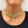 Cushion Cut Yellow Sapphire Statement Choker Necklace