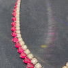 89ctw Pear Cut Ruby and White Sapphire Statement Necklace