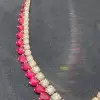 89ctw Pear Cut Ruby and White Sapphire Statement Necklace