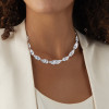 62ctw Oval and Pear Cut White Sapphire Statement Necklace