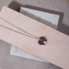 Two Tone Ruby Paved Tulip Heart Necklace