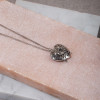 Two Tone Ruby Paved Tulip Heart Necklace