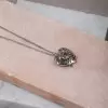 Two Tone Ruby Paved Tulip Heart Necklace