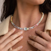 42ctw Cushion and Emerald Cut White Sapphire Necklace