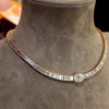 42ctw Cushion and Emerald Cut White Sapphire Necklace