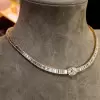 42ctw Cushion and Emerald Cut White Sapphire Necklace