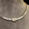42ctw Cushion and Emerald Cut White Sapphire Necklace
