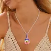 8ctw Cushion Cut Bicolor Tourmaline Pendant Necklace
