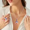 16ctw Halo Cushion Cut Bicolor Tourmaline Drop Earrings