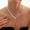 26ctw Pear and Round White Black Necklace
