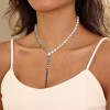 26ctw Pear and Round White Black Necklace