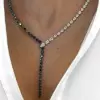 26ctw Pear and Round White Black Necklace