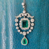 16ctw Emerald and White Sapphire Vintage Necklace