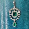 16ctw Emerald and White Sapphire Vintage Necklace