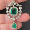 16ctw Emerald and White Sapphire Vintage Necklace
