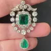 16ctw Emerald and White Sapphire Vintage Necklace