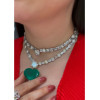 15ct Heart Cut Emerald Statement Necklace