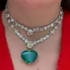 15ct Heart Cut Emerald Statement Necklace
