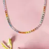 90ctw Emerald Cut Multicolor Rainbow Necklace
