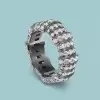 3ctw White Sapphire Unisex Blacked Ring