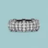 3ctw White Sapphire Unisex Blacked Ring