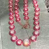 90ctw Halo Ruby White Sapphire Statement Necklace