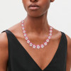 90ctw Halo Ruby White Sapphire Statement Necklace
