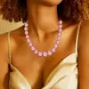 90ctw Halo Ruby White Sapphire Statement Necklace