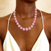 90ctw Halo Ruby White Sapphire Statement Necklace
