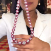 90ctw Halo Ruby White Sapphire Statement Necklace